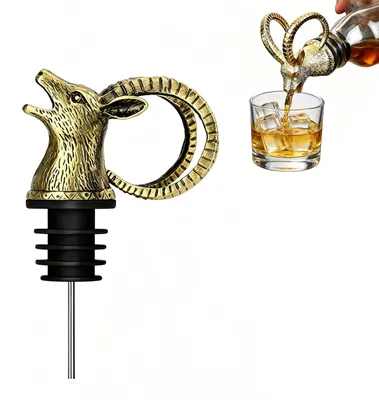 Weinausgießer Antilopenkopf, Alkoholflebelüfter, Gold
