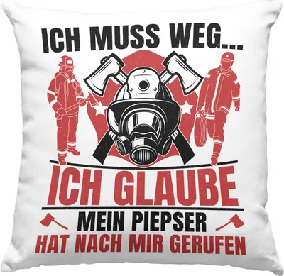 Produktbild von Trendation - Feuerwehr Spruch Geschenk Deko-Kissen mit Füllung 40x40 Feuerwehrmann Geschenkidee Lustig Männer (Rosa)