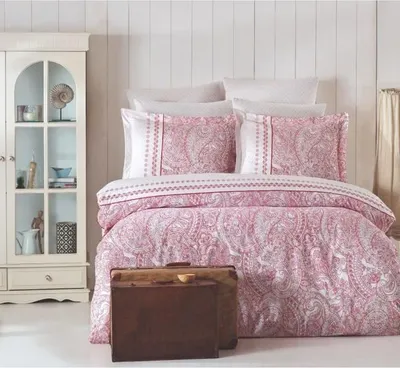 Produktbild von Bettwäsche-Set, 220 x 240 cm, 100% Baumwolle Renforcé, Rosa, 2 Kissenbezüge 60 x 60 cm