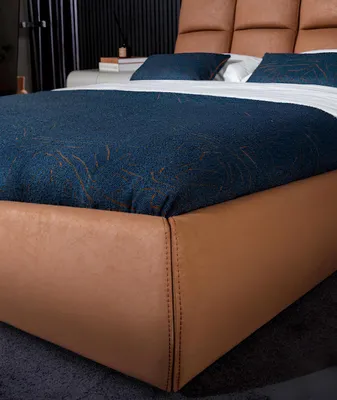 Produktbild von Stilvolles Braunes Bett Schlafzimmer Doppelbett Designer Schlafmöbel