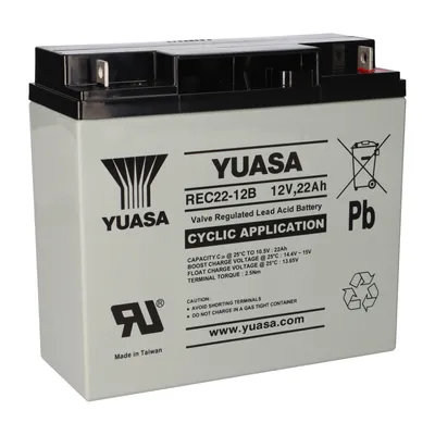 Produktbild von Yuasa Blei-Akku REC22-12B Pb 12V 22Ah Zyklenfest, M5 Flachpol