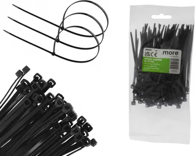 Zdjęcie produktu dla Opaski Zaciskowe Kablowe Trytytki 3.6x100mm Czarne 100szt
