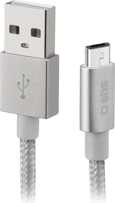 Zdjęcie produktu dla SBS TECABLEMICROBS, 1 m, USB A, Micro-USB A, USB 2.0, Męska/Męska, Srebrny