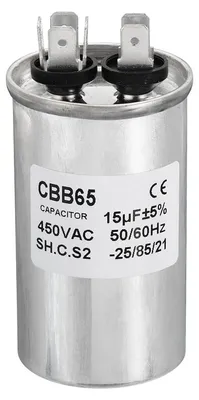 CBB65 15 µF Kondensator, 450 V AC, Aluminium, 2 Pins, 1 Stück