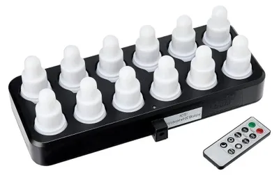 Produktbild von LED Kerzenset 12-tlg. Warmweiß/Multicolour inkl.FB 13h Brenndauer