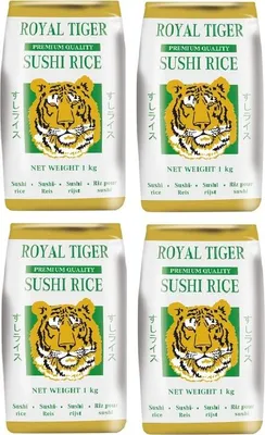 Produktbild von 4er Pack Royal Tiger Sushi Reis (4x 1kg) | Premium Quality Sushi Rice Sushireis