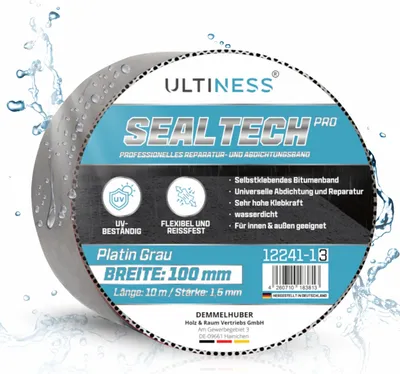 Produktbild von Ultiness Bitumen Aluband SealTechPRO selbtklebend Reparaturband Abdichtungsband sehr hohe Klebekraft - 100 mm 12241-13
