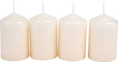 Produktbild von 4er-Set Adventskranzkerzen 50x80mm champagner Weihnachtskerze Stumpen Wachskerze