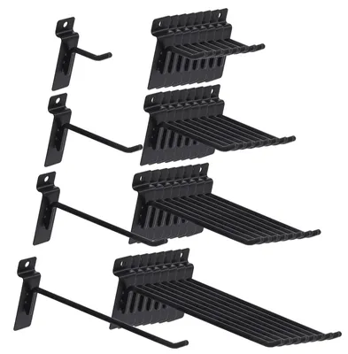 Slatwall-Haken-Set 32-teilig, 2"–8", schwerlast, schwarz