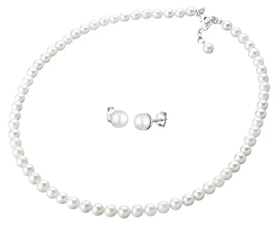 Produktbild von Elli Schmuckset Damen Elegant Set Ohrstecker mit Muschelkernperlen und