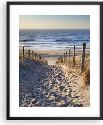 Produktbild von Gerahmtes Poster - Schwarzer Rahmen - Meer Strand Düne - 40x50 cm - Wand Bild - Wanddeko - Wandbilder - Kunstposter - Wandposter - Bilderrahmen - Bilder - Kunstdruck - Wandbild - P2BPA40x50-3612