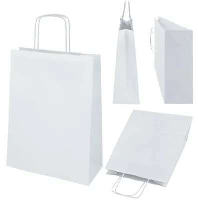 Produktbild von Allbag Weiße Papiertüten 24x10x32 cm Premium 130gsm 10 Stück