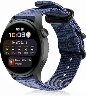 Produktbild von Strap-it Huawei Watch 3 (Pro) Nylon-Schnallenarmband (Blau)