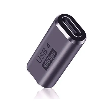 Image de Adaptateur USB C femelle vers femelle (2 pièces) Couplage USB C avec 40 Gbit/s PD 100W 8K 60hz vidéo compatible pour Thunderbolt 4/3, MacBook Pro/Air, USB-C HU