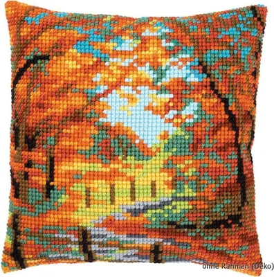 Produktbild von Vervaco Kreuzstichkissen Herbstlandschaft