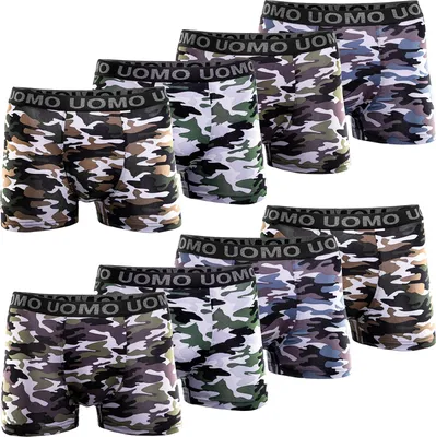 Produktbild von PESAIL Herren Boxershorts, Gr. 6XL, 8x Unterhosen, M bis 6XL, Baumwolle, Modal, Retroshorts, Unterwäsche ohne kratzenden Etiketten, Farbmix 5