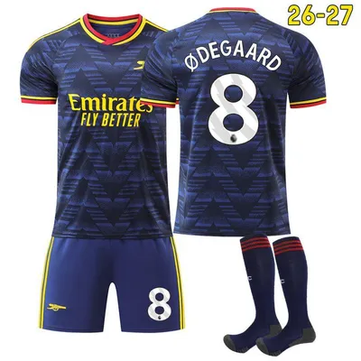 Immagine prodotto di #8 Odegaard Maglia da calcio da trasferta dell'Arsenal 26-27 per bambini e adulti TAGLIA:S