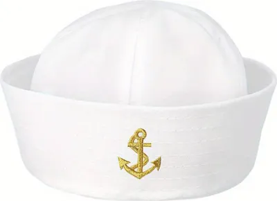 Produktbild von Matrosen Sailor Mütze mit Anker zum Kostüm - 414001 | Weiß Gold