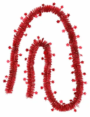 Produktbild von Sterne Girlande Rot 2 m Lametta Weihnachtsdeko Partydeko