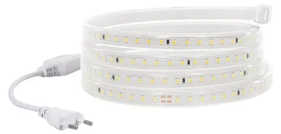 Produktbild von LED-Streifen Dimmbar 220V SMD 120 LED/m Farbig 8.5W/m Breite 12mm Schnitt 20cm IP65 nach Maß 2700K Warmweiß 4 m