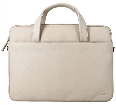Image de Sacoche pour ordinateur portable Accezz en cuir 16 pouces - Beige