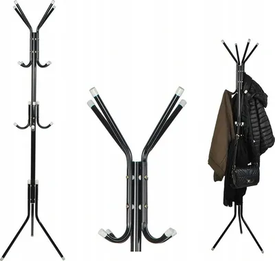 Produktbild von Kleiderbügel, 12 Haken, schwarz und weiß, 175 cm, Isotrade