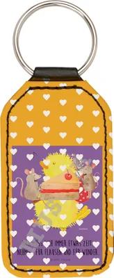 Produktbild von Mr. & Mrs. Panda Schlüsselanhänger Mäuse Kuchen - Weiß - Geschenk, Geburtstagsgeschenk, Maus, schlüssel anhänger, Party, Happy Birthday, Taschenanhänger, Geburtstag, für
