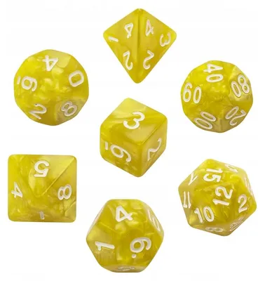 Produktbild von Rebel Perłowe Jasnożółte RPG Würfel Set 7-teilig
