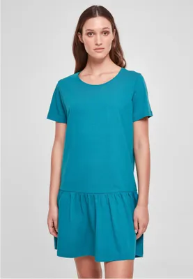 Zdjęcie produktu dla Damska koszulka Urban Classics Ladies Valance Tee Dress w kolorze watergreen – XS