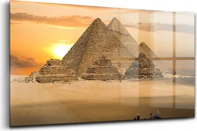 Produktbild von Glaswanddekoration Sonnenuntergangspyramiden 120X60