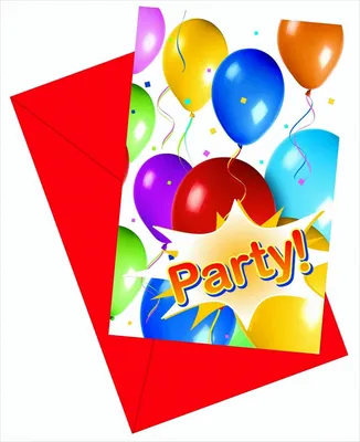 Produktbild von Balloons Party Einladungskarten mit Umschlag