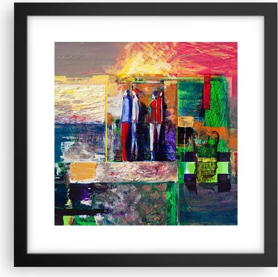 Produktbild von Gerahmtes Poster - Schwarzer Rahmen - Abstraktion modern - 30x30 cm - Wand Bild - Wanddeko - Wandbilder - Kunstposter - Wandposter - Bilderrahmen - Bilder - Kunstdruck - Wandbild - P2BAC30x30-3670