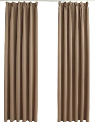 Produktbild von vidaXL Verdunkelungsvorhänge mit Haken 2 Stk. Taupe 140x245cm