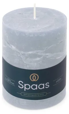 Obrázek produktu pro Spaas Rustikální svíčka ve tvaru kůlovníku, 80/110 mm, 65 kusů - světle modrá