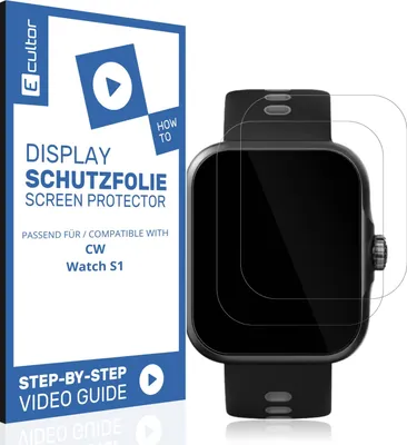 Produktbild von 2x 3D Schutzfolie Matt für CW Watch S1 Display Flexibel Full Cover