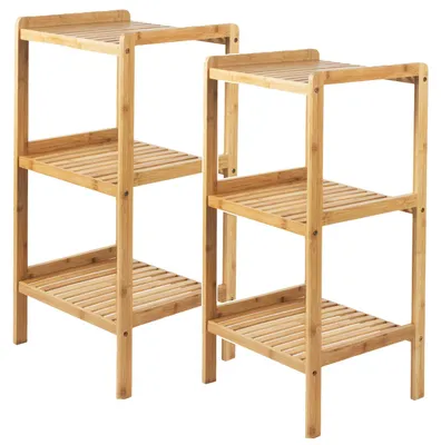 Immagine prodotto di Scaffale per bagno GB321 - Scaffale portaoggetti - 3 ripiani - Autoportante - Bambù - 37 x 33 x 78 cm - Colore 2