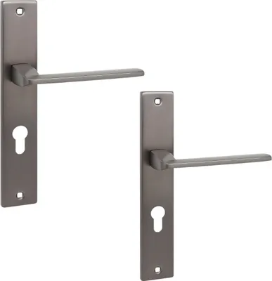 Produktbild von Innentürgriff auf langer Platte für einen Zambia Graphite Kuchinox Einsatz KAB_512A