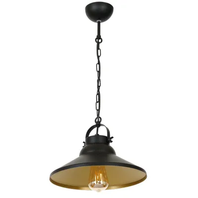 Immagine prodotto di Lampada a sospensione Iron nero opaco-oro opaco 1xE27x15W metallo dim.: 62x31x31 cm IP20 Luminex