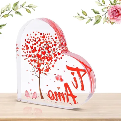 Productafbeelding van Acryl hart decoratie - Liefdesgeschenk - Romantische verrassing - Eeuwige liefde symbool - 10x10 cm - Transparant