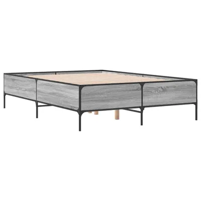 Produktbild von Bettgestell Grau Sonoma 160x200 cm Holzwerkstoff und Metall