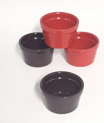 Produktbild von Soufflé-Formen, Durchmesser 9,5 cm, rot und violett – Set mit 4 Stück