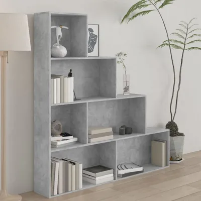 Produktbild von vidaXL Bücherregal/Raumteiler Betongrau 155x24x160 cm Holzwerkstoff
