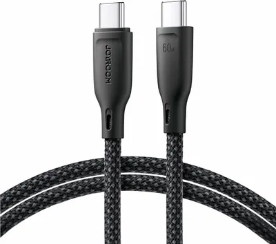 Produktbild von Joyroom Multi-Color Series SA34-CC3 USB-C/USB-C-Kabel 60 W schnelle Übertragung 1 m Schwarz