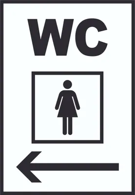 Produktbild von WC Damen links Schild A3 (297x420mm)