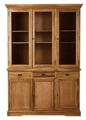 Produktbild von Geschirrschrank Teakholz massiv 150 cm Natur