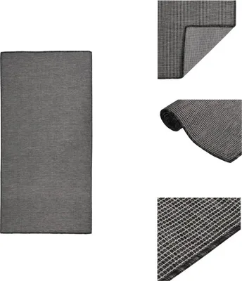 Produktbild von vidaXL Outdoor-Teppich Flachgewebe 100x200 cm Grau -  Teppiche