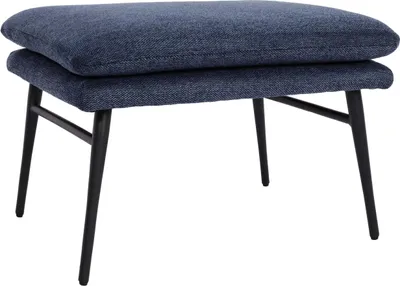 Obrázek produktu pro Taburet HWC-L62, sedák taburet podnožka otoman čalouněný taburet, 38x56x40cm látka/textil modrá