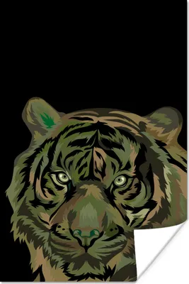 Produktbild von MuchoWow® Poster Tiger - Camouflage - Kopf 20x30 cm - Papierdruck