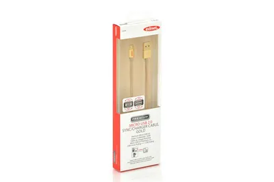 Produktbild von Ednet 31054, 1 m, USB A, Micro-USB B, USB 2.0, Männlich/Männlich, Gold