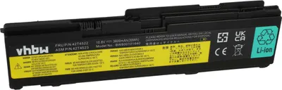Produktbild von vhbw Akku kompatibel mit IBM Lenovo ThinkPad X301 2776, X301 2777, X301 2778, X301 2779, X301 4057 Notebook (3600 mAh, 10,8 V, Li-Ion)